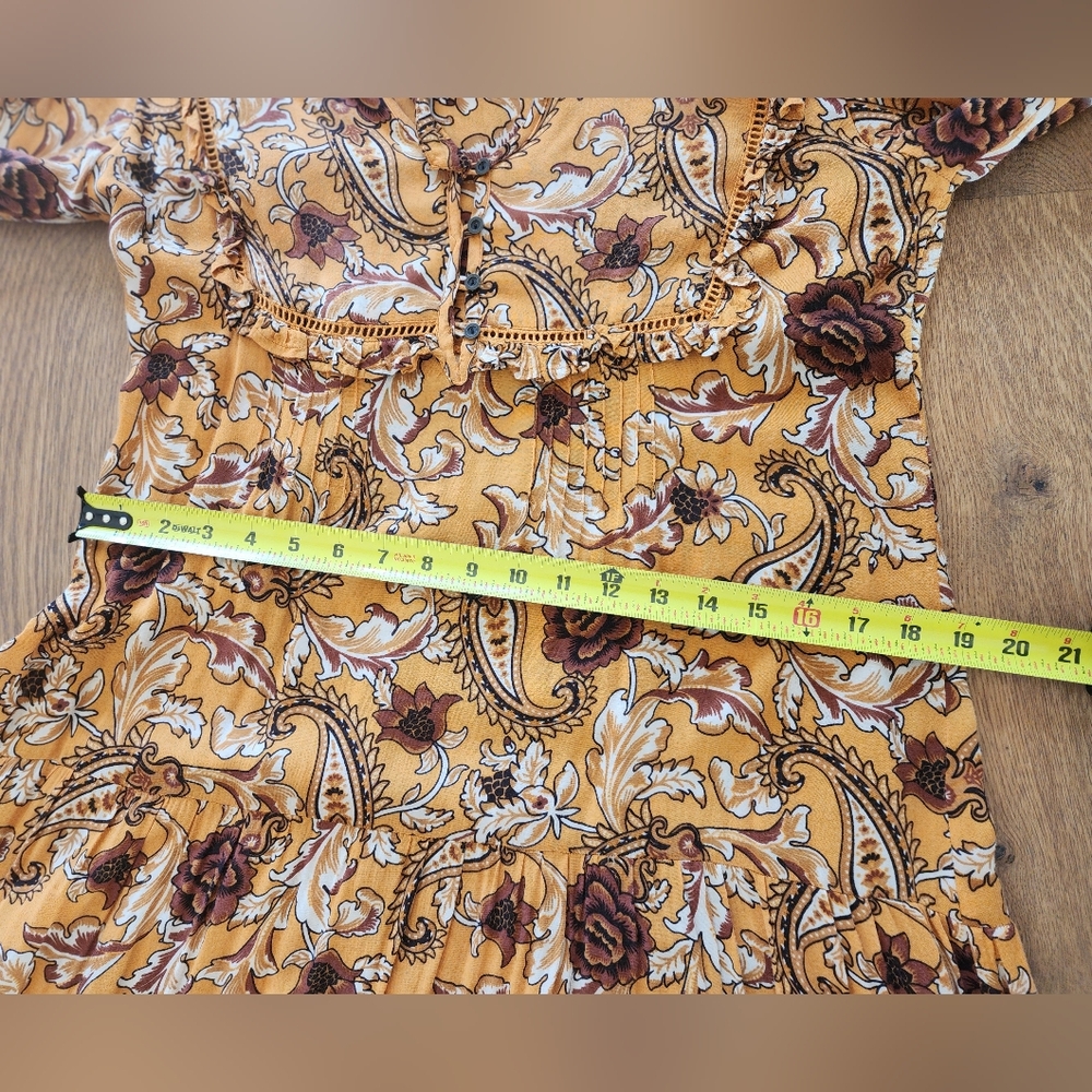 Spell Designs Etienne Maxi Dress Mustard Boho Festival Cottagecore Size L - Picture 16 of 16